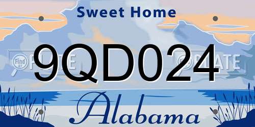 9QD024 Alabama License Plate