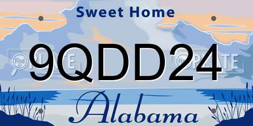 9QDD24 Alabama License Plate
