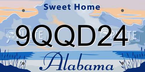 9QQD24 Alabama License Plate