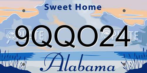 9QQO24 Alabama License Plate