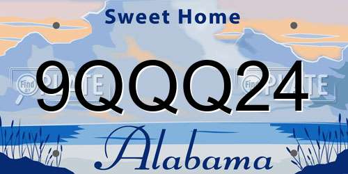 9QQQ24 Alabama License Plate