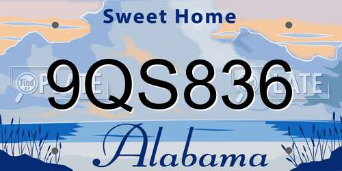 9QS836 Alabama License Plate