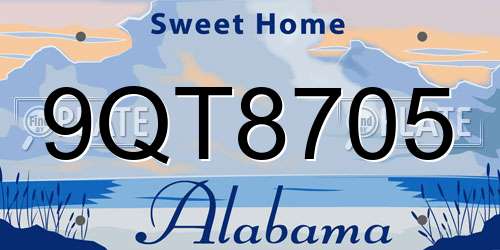 9QT8705 Alabama License Plate