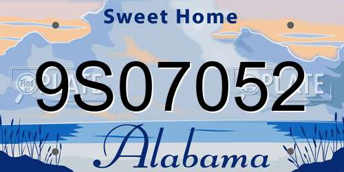 9S07052 Alabama License Plate