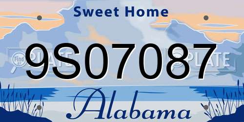9S07087 Alabama License Plate