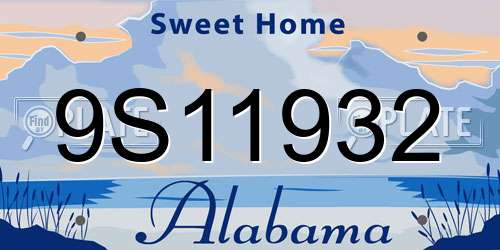 9S11932 Alabama License Plate