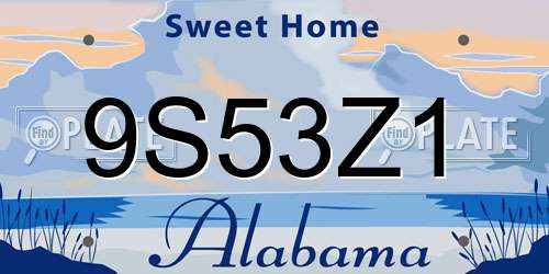 9S53Z1 Alabama License Plate