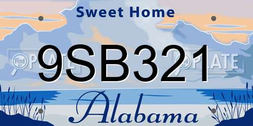 9SB321 Alabama License Plate