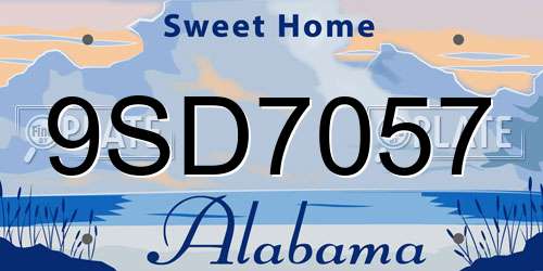 9SD7057 Alabama License Plate