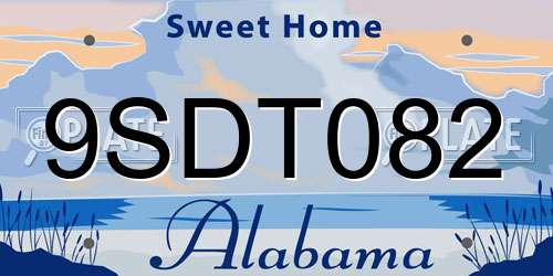 9SDT082 Alabama License Plate