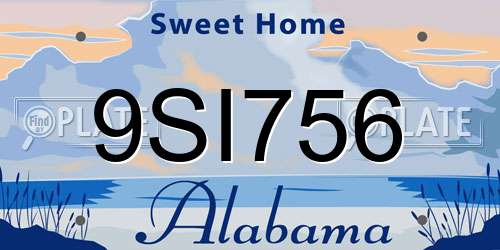 9SI756 Alabama License Plate