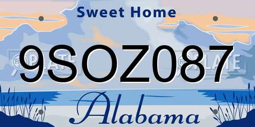 9SOZ087 Alabama License Plate