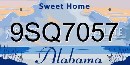 9SQ7057 Alabama License Plate