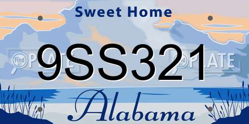 9SS321 Alabama License Plate