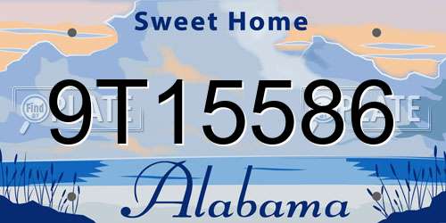 9T15586 Alabama License Plate