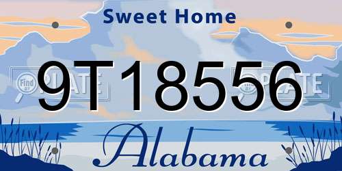 9T18556 Alabama License Plate