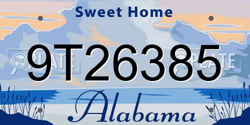 9T26385 Alabama License Plate