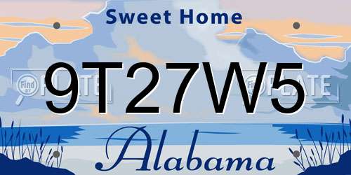9T27W5 Alabama License Plate