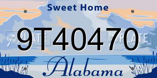 9T40470 Alabama License Plate