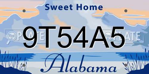 9T54A5 Alabama License Plate
