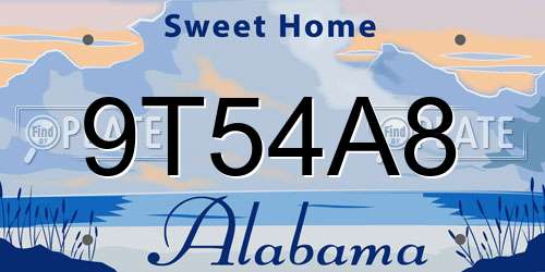 9T54A8 Alabama License Plate