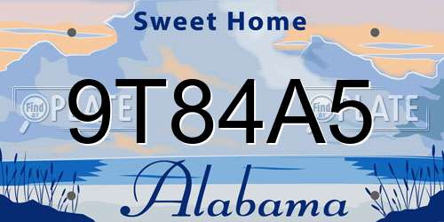 9T84A5 Alabama License Plate