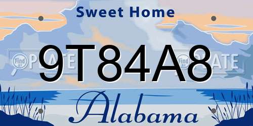 9T84A8 Alabama License Plate