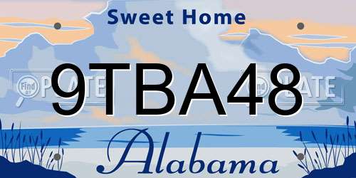 9TBA48 Alabama License Plate