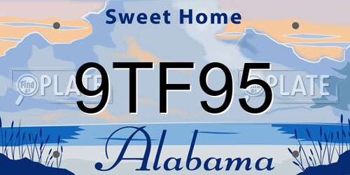 9TF95 Alabama License Plate