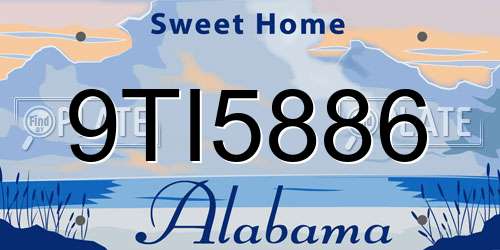 9TI5886 Alabama License Plate