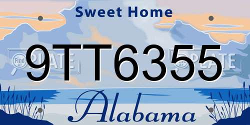 9TT6355 Alabama License Plate