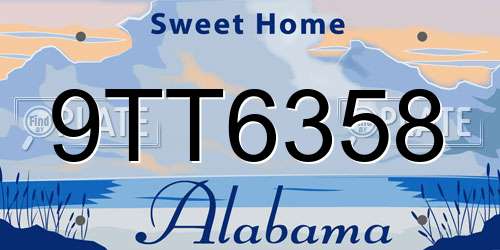 9TT6358 Alabama License Plate