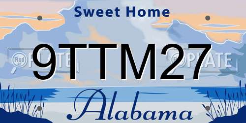 9TTM27 Alabama License Plate