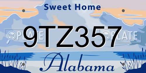 9TZ357 Alabama License Plate