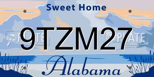 9TZM27 Alabama License Plate