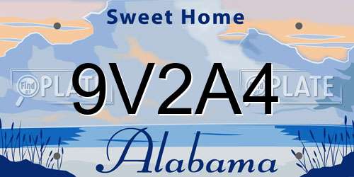 9V2A4 Alabama License Plate
