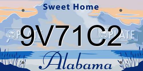 9V71C2 Alabama License Plate