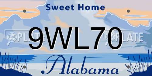 9WL70 Alabama License Plate