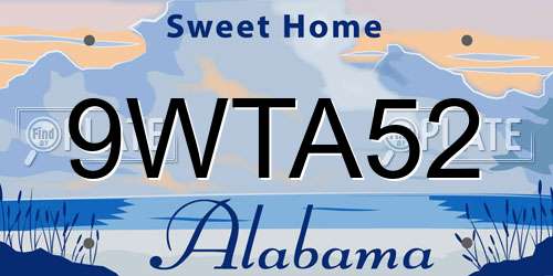 9WTA52 Alabama License Plate