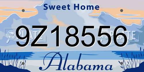 9Z18556 Alabama License Plate