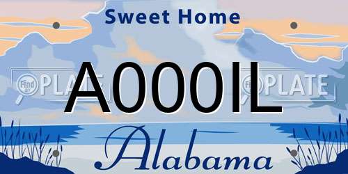 A000IL Alabama License Plate