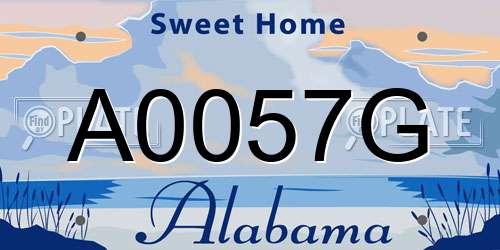 A0057G Alabama License Plate
