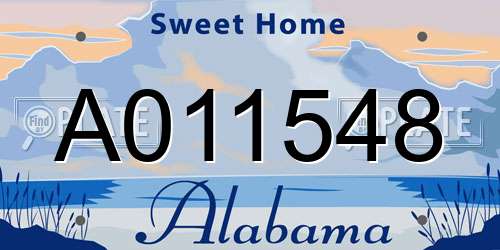 A011548 Alabama License Plate
