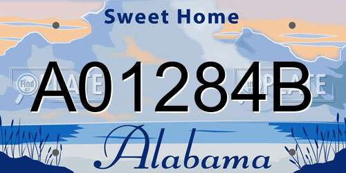 A01284B Alabama License Plate