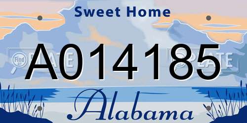 A014185 Alabama License Plate