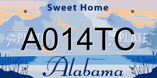A014TC Alabama License Plate