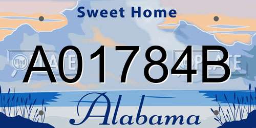 A01784B Alabama License Plate