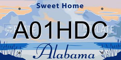 A01HDC Alabama License Plate