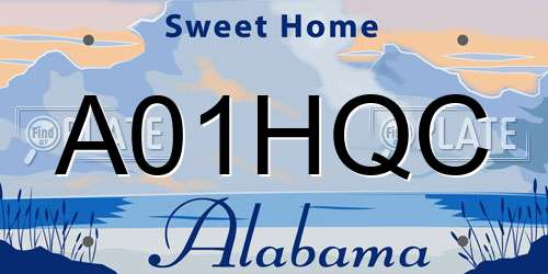 A01HQC Alabama License Plate