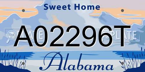 A02296T Alabama License Plate